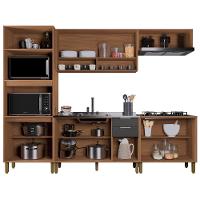 Cozinha Modulada Toronto 5 Peças Com Balcão 120cm Sem Tampo Freijó-chumbo - Indékes Freijó-chumbo - 3