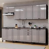 Cozinha Modulada Firenze 6 Peças Com Balcão 120cm Chumbo-titânio Sem Tampo - Indékes Chumbo-titânio - 2