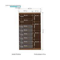 Multi-cômoda Marabá 1.6 1 Porta E 6 Gavetas Jatobá-grafite Com Espelho - Santos Andirá Jatobá-grafite - 4