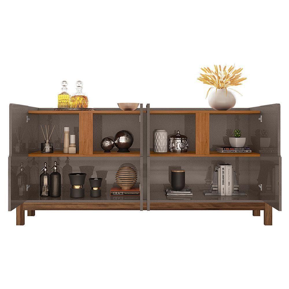 Buffet Aparador Lizz 170cm 4 Portas Cinza Pérola-cedro - Casa D Cinza Pérola-cedro - 3