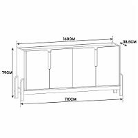 Buffet Aparador Lizz 170cm 4 Portas Cinza Pérola-cedro - Casa D Cinza Pérola-cedro - 4