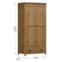 Guarda Roupa Solteiro Topázio 2 Portas E 1 Gaveta Freijó - Finestra Móveis Freijó - 4