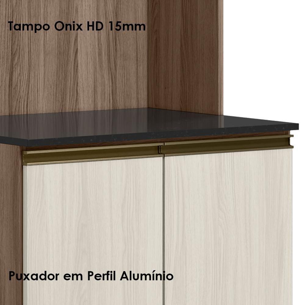 Paneleiro Duplo 4p Vidro 70cm Mdf Kali 18340 Carvalho Toq Bianco Toq Nicioli Carvalho Toq Bianco Toq - 5
