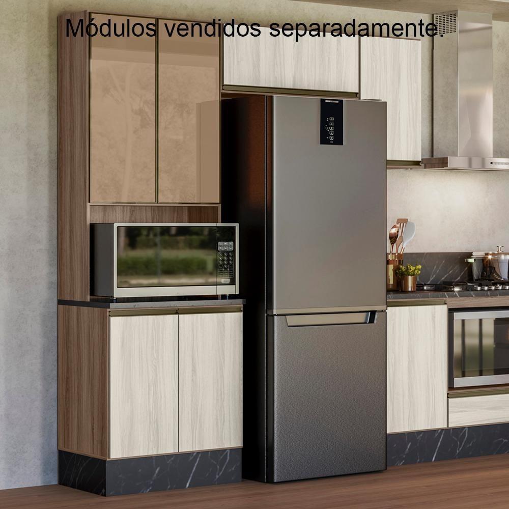 Paneleiro Duplo 4p Vidro 70cm Mdf Kali 18340 Carvalho Toq Bianco Toq Nicioli Carvalho Toq Bianco Toq - 8