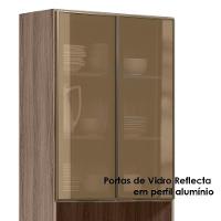 Paneleiro Duplo 4p Vidro 70cm Mdf Kali 18340 Carvalho Toq Bianco Toq Nicioli Carvalho Toq Bianco Toq - 6