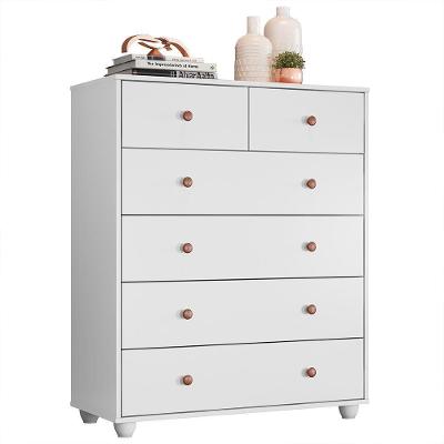 Cômoda Vittoria 6 Gavetas MDF com Puxador Plástico Branco Brilhante