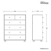 Cômoda Vittoria 6 Gavetas Branco - Móveis Albatroz Branco - 6