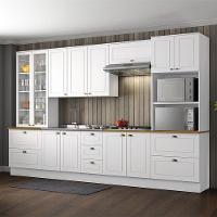 Cozinha Completa 6 Peças Americana Branco Com Torre Quente 2 Fornos Tampo Nature - Móveis Henn Branco - 2