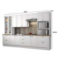 Cozinha Completa 6 Peças Americana Branco Com Torre Quente 2 Fornos Tampo Nature - Móveis Henn Branco - 5