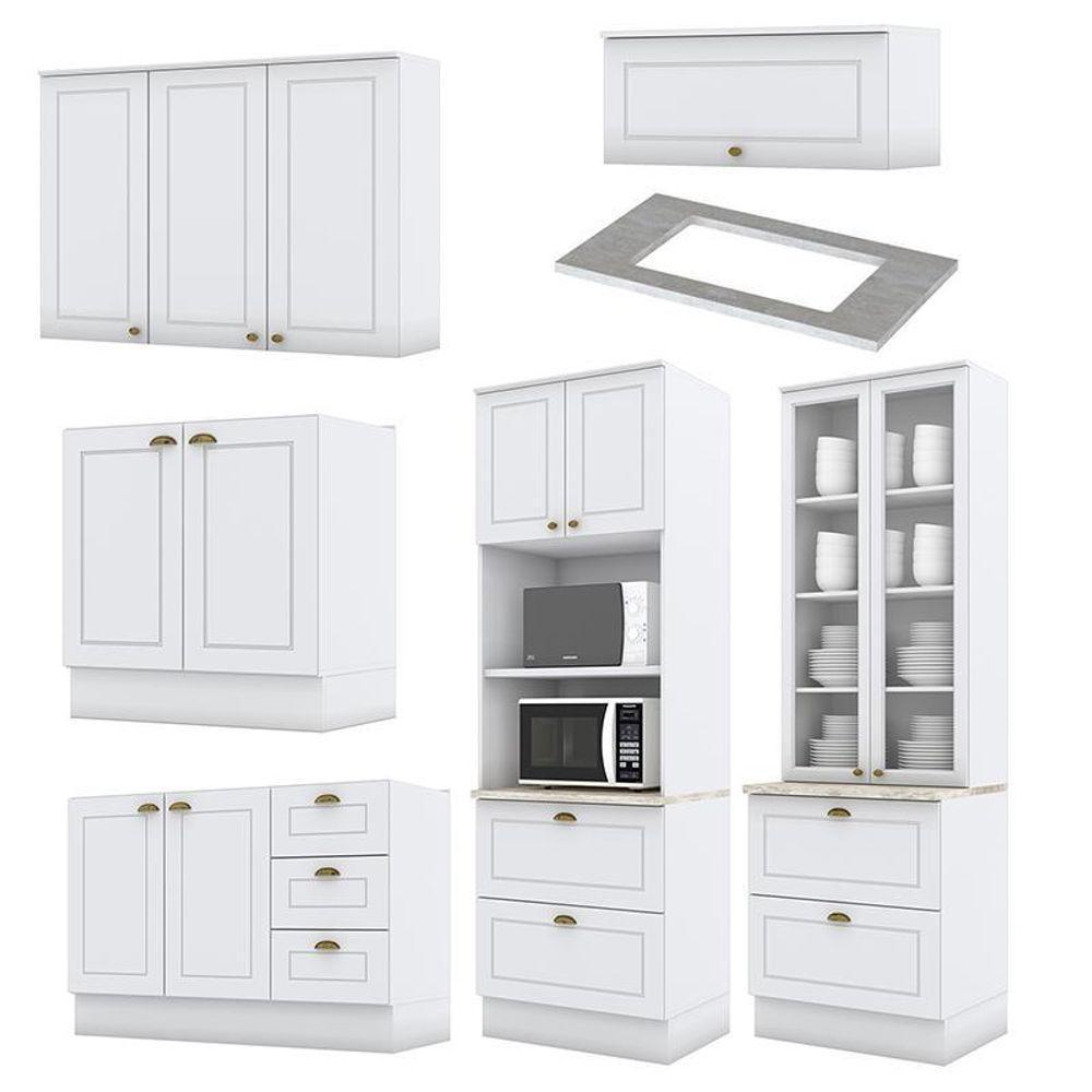 Cozinha Completa Americana 6 Peças Com Torre Quente 2 Fornos Branco - Móveis Henn Branco - 3