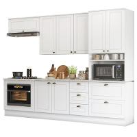 Cozinha Completa Americana 5 Peças Com Balcão Forno De Embutir Branco - Móveis Henn Branco - 1