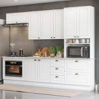 Cozinha Completa Americana 5 Peças Com Balcão Forno De Embutir Branco - Móveis Henn Branco - 2