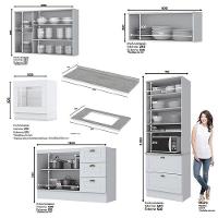 Cozinha Completa Americana 5 Peças Com Balcão Forno De Embutir Branco - Móveis Henn Branco