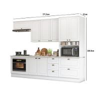 Cozinha Completa Americana 5 Peças Com Balcão Forno De Embutir Branco - Móveis Henn Branco - 5
