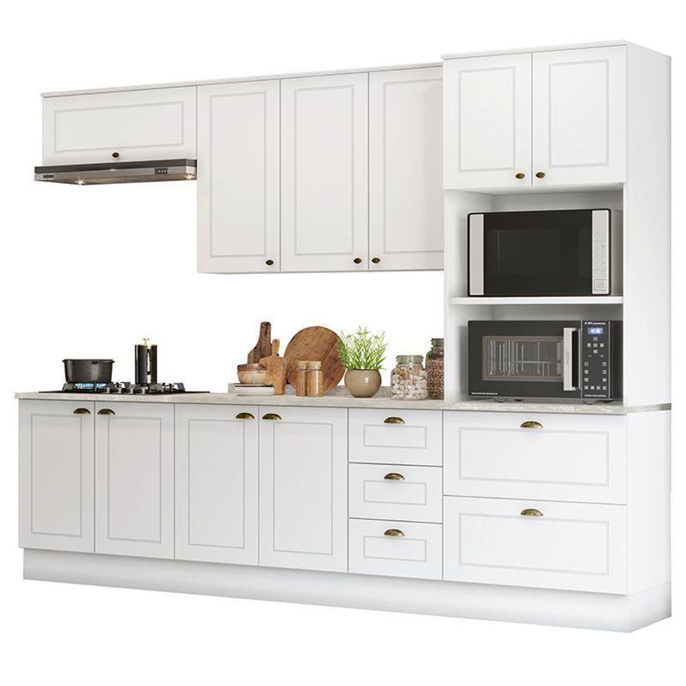 Cozinha Completa 5 Peças Americana Com Torre Quente 2 Fornos Branco - Móveis Henn Branco - 4