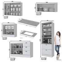 Cozinha Completa 5 Peças Americana Com Torre Quente 2 Fornos Branco - Móveis Henn Branco - 5