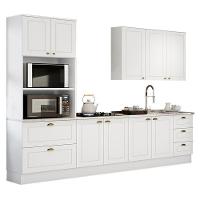 Cozinha Completa Americana 4 Peças Com Torre Quente 2 Fornos Branco - Móveis Henn Branco - 1