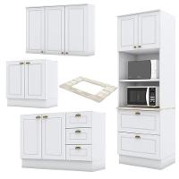 Cozinha Completa Americana 4 Peças Com Torre Quente 2 Fornos Branco - Móveis Henn Branco - 3