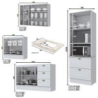 Cozinha Completa Americana 4 Peças Com Torre Quente 2 Fornos Branco - Móveis Henn Branco - 4