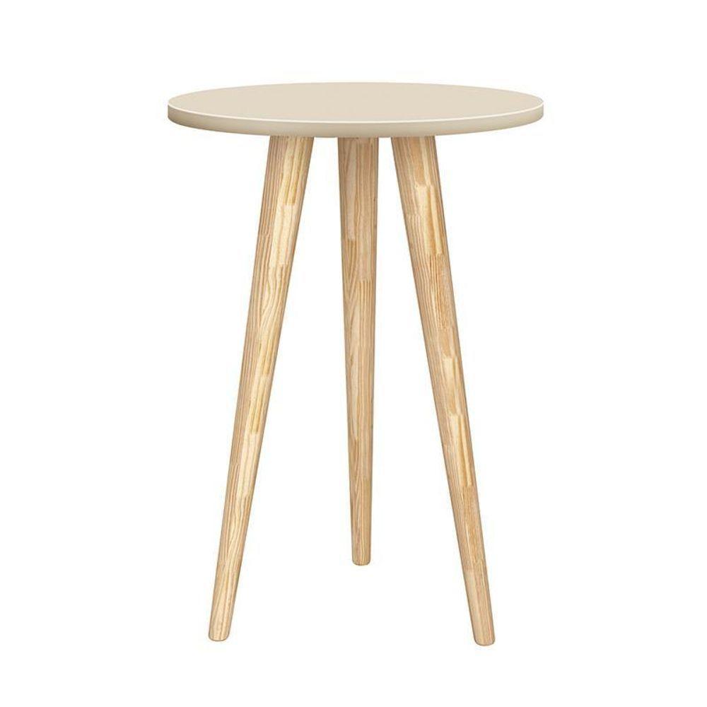 Dormitório Theo 3 Portas, Mesa De Canto Areia Fosco Com Pés Madeira Natural E Colchão D18 - Reller Móveis Areia Fosco - 6