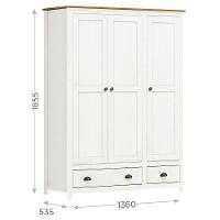 Guarda Roupa Solteiro Topázio 3 Portas E 2 Gavetas Branco-freijó - Finestra Móveis Branco-freijó - 4