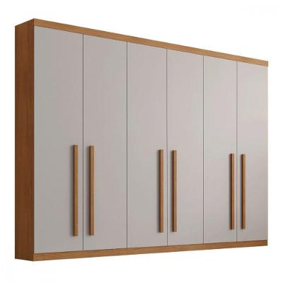 Guarda Roupa Casal Maya 6 Portas 6 Gavetas Imbuia-Off White-Imbuia MDF Móveis Rufato