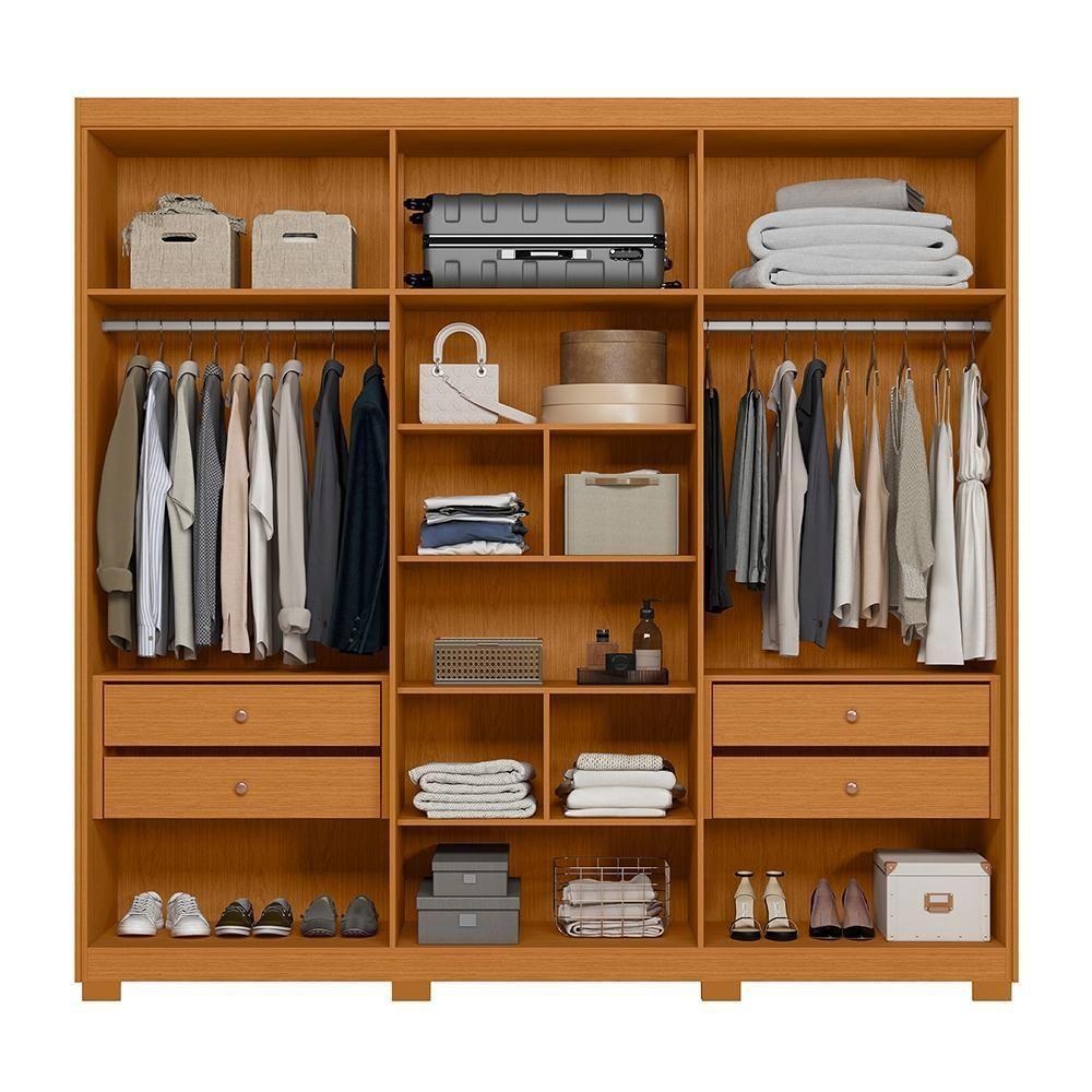 Guarda Roupa Casal Ouro Verde 6 Portas Cinamomo-off White Com Espelho - Móveis Albatroz Cinamomo-off White - 3