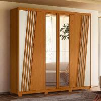 Guarda Roupa Casal Ouro Verde 6 Portas Cinamomo-off White Com Espelho - Móveis Albatroz Cinamomo-off White - 2