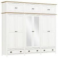 Guarda Roupa Casal Topázio 12 Portas E 3 Gavetas Branco-freijó Com Espelho - Finestra Móveis Branco-freijó - 1