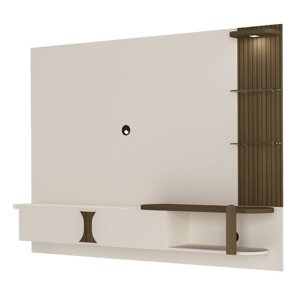 Painel Com Suporte Para Tv Até 72 Polegadas 2 Portas Multimóveis Cr45318 Off White-pinho Ripado - 6