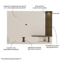 Painel Com Suporte Para Tv Até 72 Polegadas 2 Portas Multimóveis Cr45318 Off White-pinho Ripado - 3