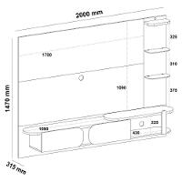 Painel Com Suporte Para Tv Até 72 Polegadas 2 Portas Multimóveis Cr45318 Off White-pinho Ripado