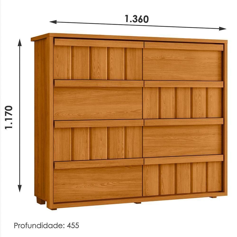 Cômoda Tarsila 8 Gavetas Cinamomo - Madetec Cinamomo - 3
