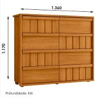 Cômoda Tarsila 8 Gavetas Cinamomo - Madetec Cinamomo - 3