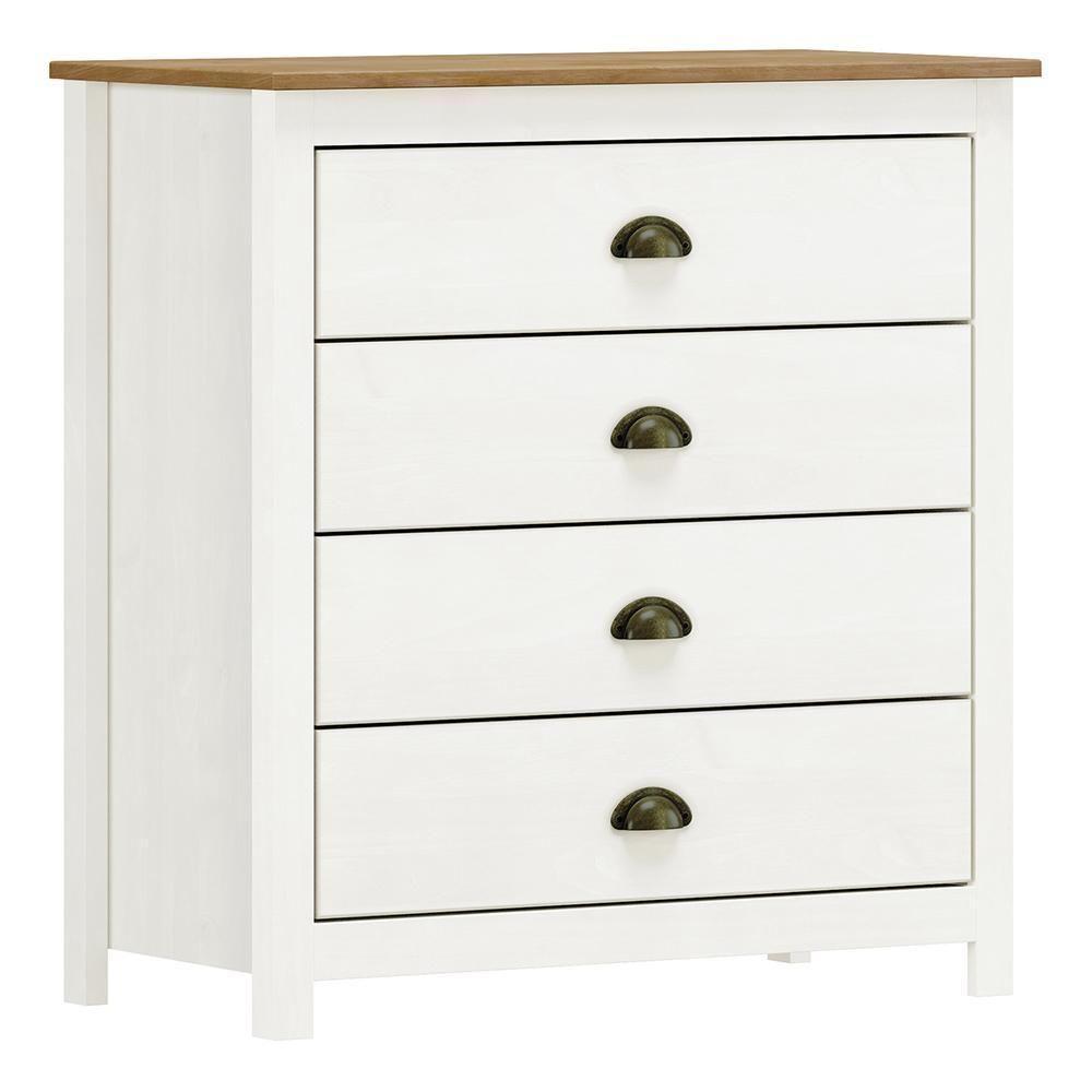 Cômoda Topázio 4 Gavetas Branco-freijó - Finestra Móveis Branco-freijó - 1