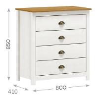 Cômoda Topázio 4 Gavetas Branco-freijó - Finestra Móveis Branco-freijó - 4