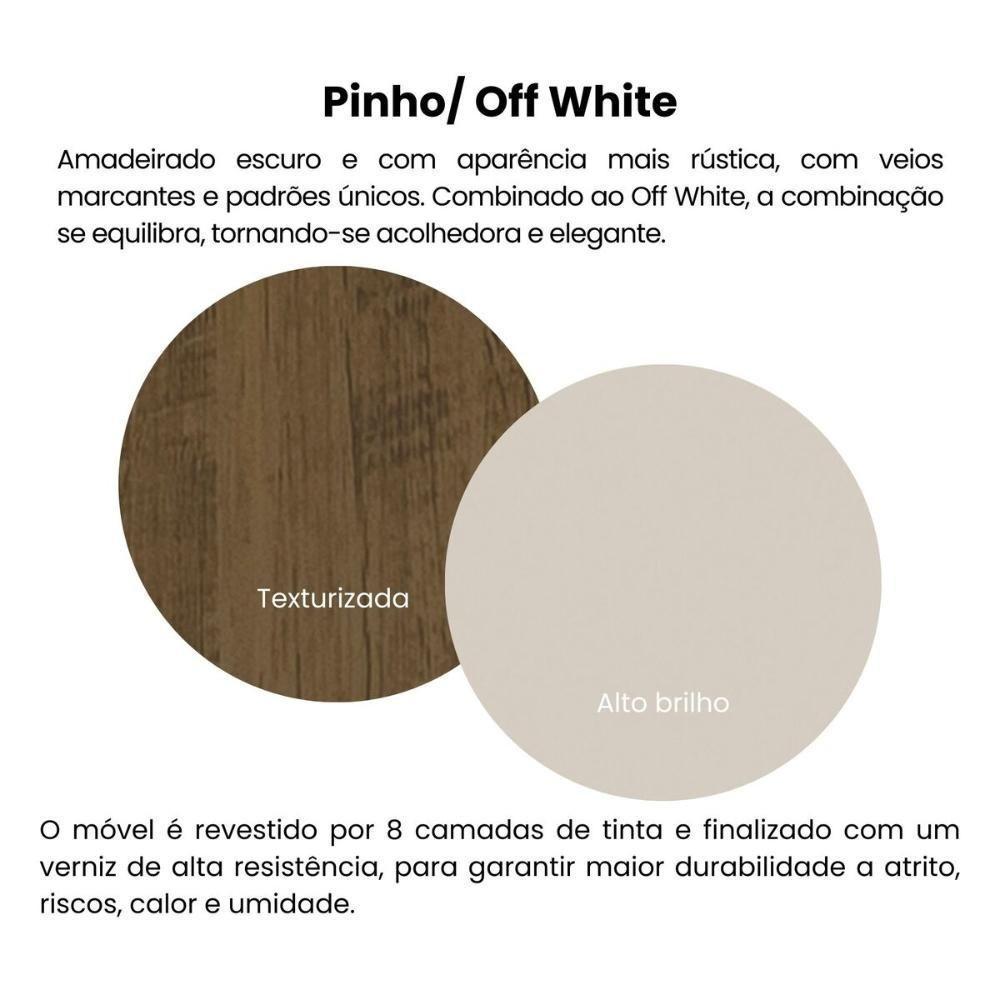 Rack Para Tv Até 75 Polegadas 200cm 2 Portas 1 Gaveta Multimóveis Cr45325 Pinho/off White Pinho/off White - 8