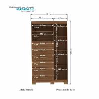 Multi-cômoda Marabá 1.6 1 Porta 6 Gavetas Jatobá Com Pés E Espelho - Santos Andirá Jatobá - 4