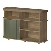 Aparador Buffet 120cm Com 1 Porta Flex Multimóveis Cr50127 Carvalho-off White-menta - 5