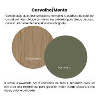 Aparador Buffet 120cm Com 1 Porta Flex Multimóveis Cr50127 Carvalho-off White-menta - 7