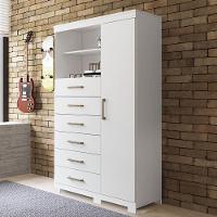 Multi-cômoda Marabá 1.6 1 Porta E 6 Gavetas Branco Com Pés - Santos Andirá Branco - 2
