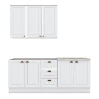 Cozinha Completa Americana 3 Peças Com Aéreo 3 Portas Branco - Móveis Henn Branco - 1