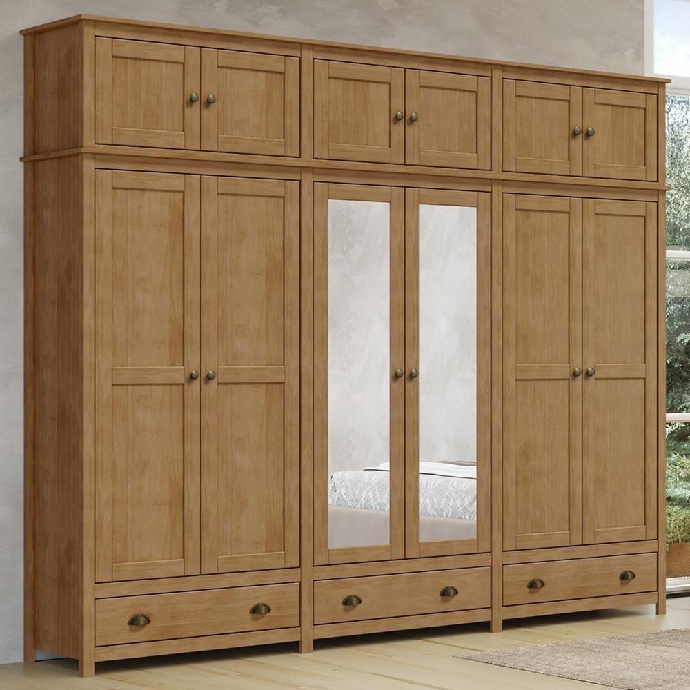 Guarda Roupa Casal Topázio 12 Portas E 3 Gavetas Freijó Com Espelho - Finestra Móveis Freijó - 2