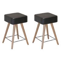 Kit 2 Banco Banqueta Rio Baixa 50cm Couríssimo Preto - Salaone Preto - 1