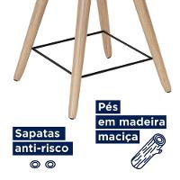 Kit 2 Banco Banqueta Rio Baixa 50cm Couríssimo Preto - Salaone Preto - 3