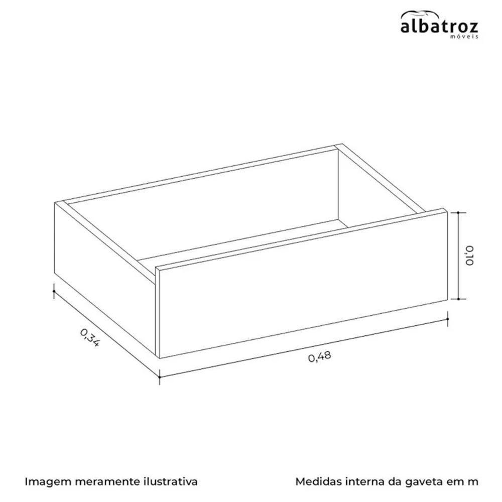 Cômoda Turquesa 1 Porta E 4 Gavetas Cinamomo-off White - Móveis Albatroz Cinamomo-off White - 4