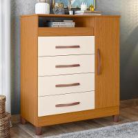 Cômoda Turquesa 1 Porta E 4 Gavetas Cinamomo-off White - Móveis Albatroz Cinamomo-off White - 2