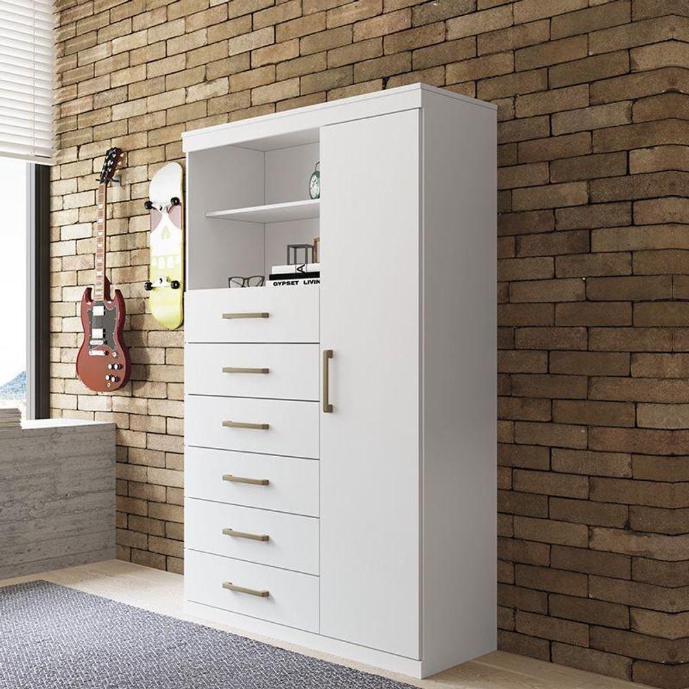 Multi-cômoda Marabá 1.6 Com Porta E 6 Gavetas Branco - Santos Andirá Branco - 2