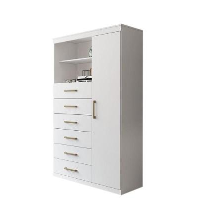Cômoda Marabá 1.6 com 6 Gavetas em MDF com Puxador Plástico Branco com Porta