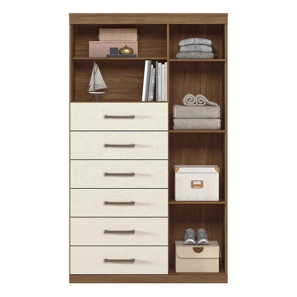 Multi-cômoda Marabá 1.6 1 Porta E 6 Gavetas Jatobá-areia Com Espelho - Santos Andirá Jatobá-areia - 3